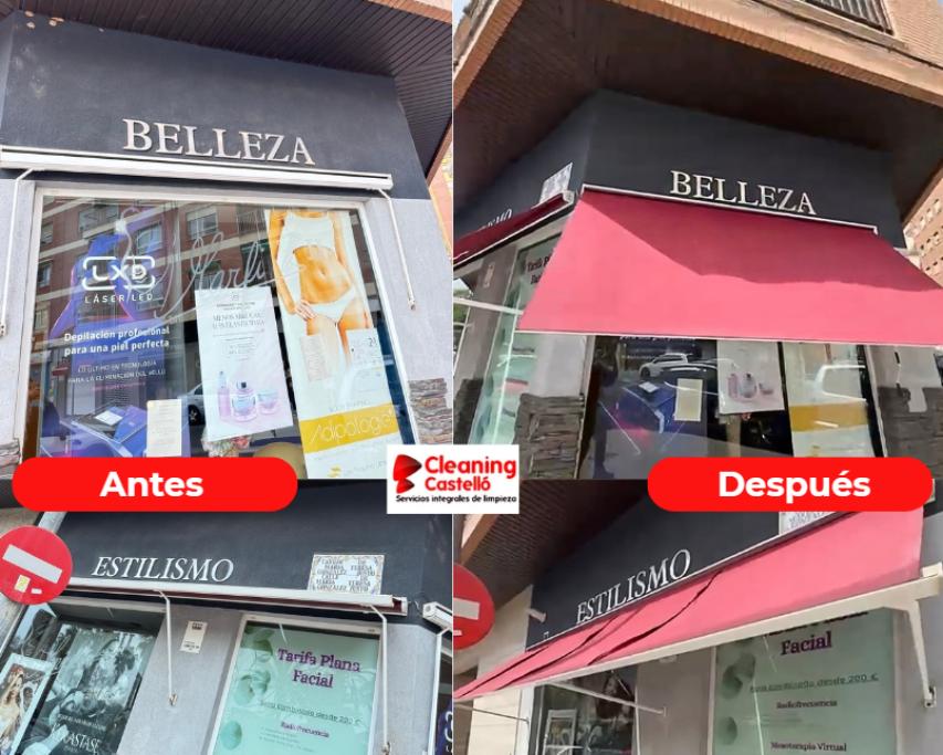Antes y después limpieza de rótulos
